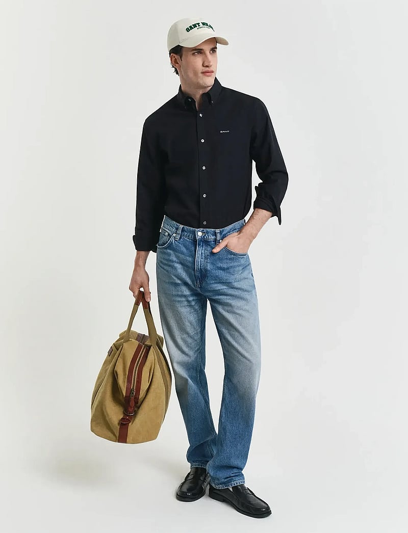 GANT - REG PINPOINT OXFORD SHIRT - chemises basiques - black - 5