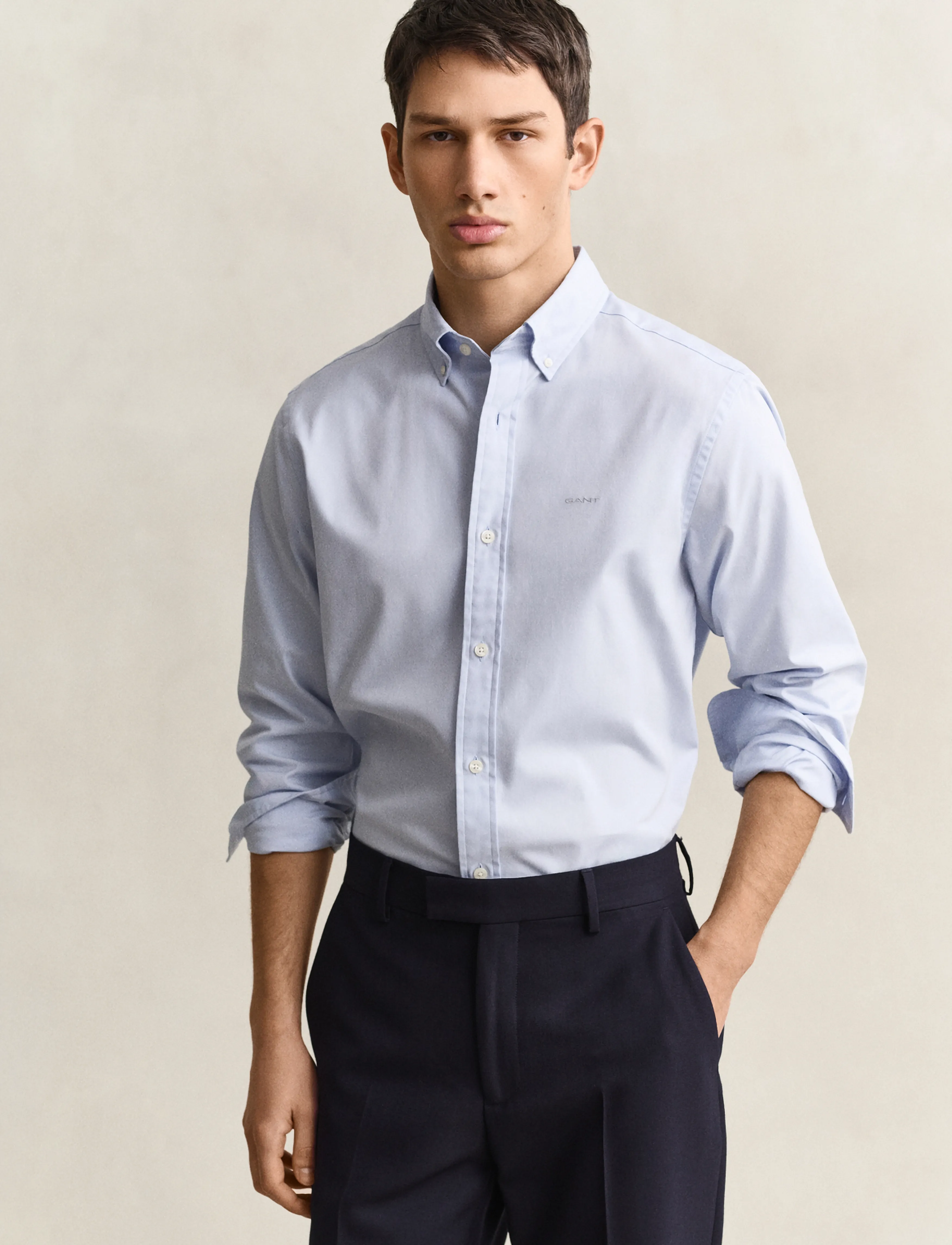 Gant - REG PINPOINT OXFORD SHIRT - premium styles - light blue - 1