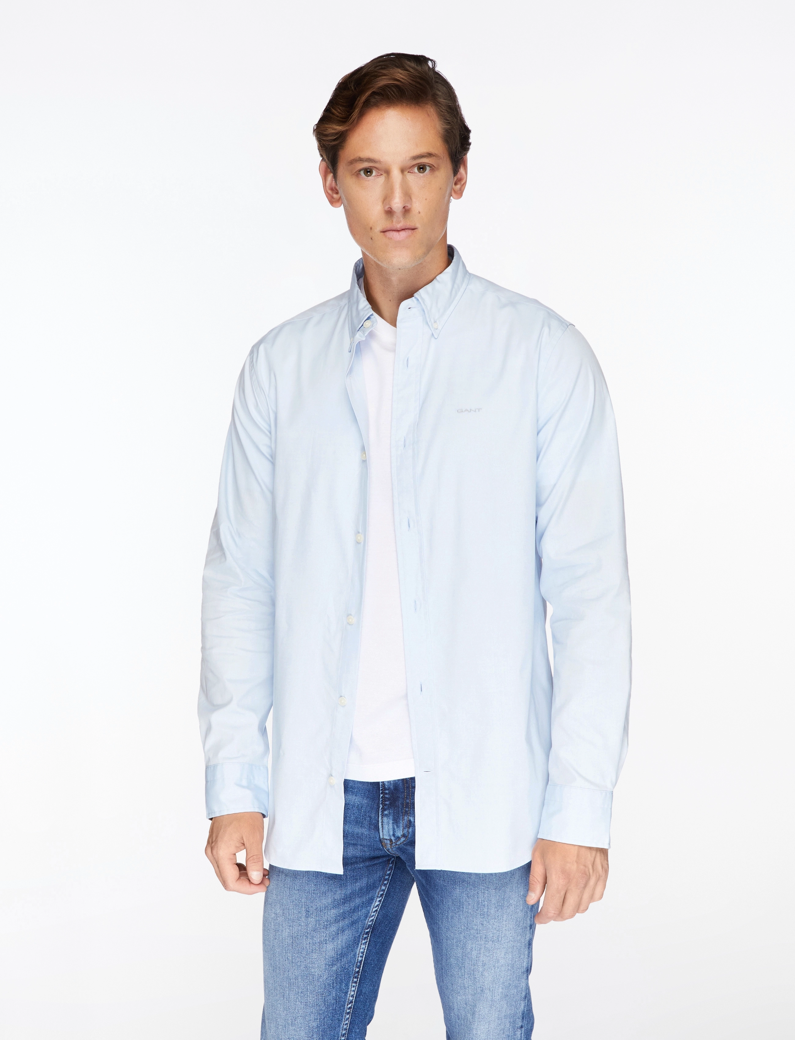 Gant REG PINPOINT OXFORD SHIRT - Deals - LIGHT BLUE / blue