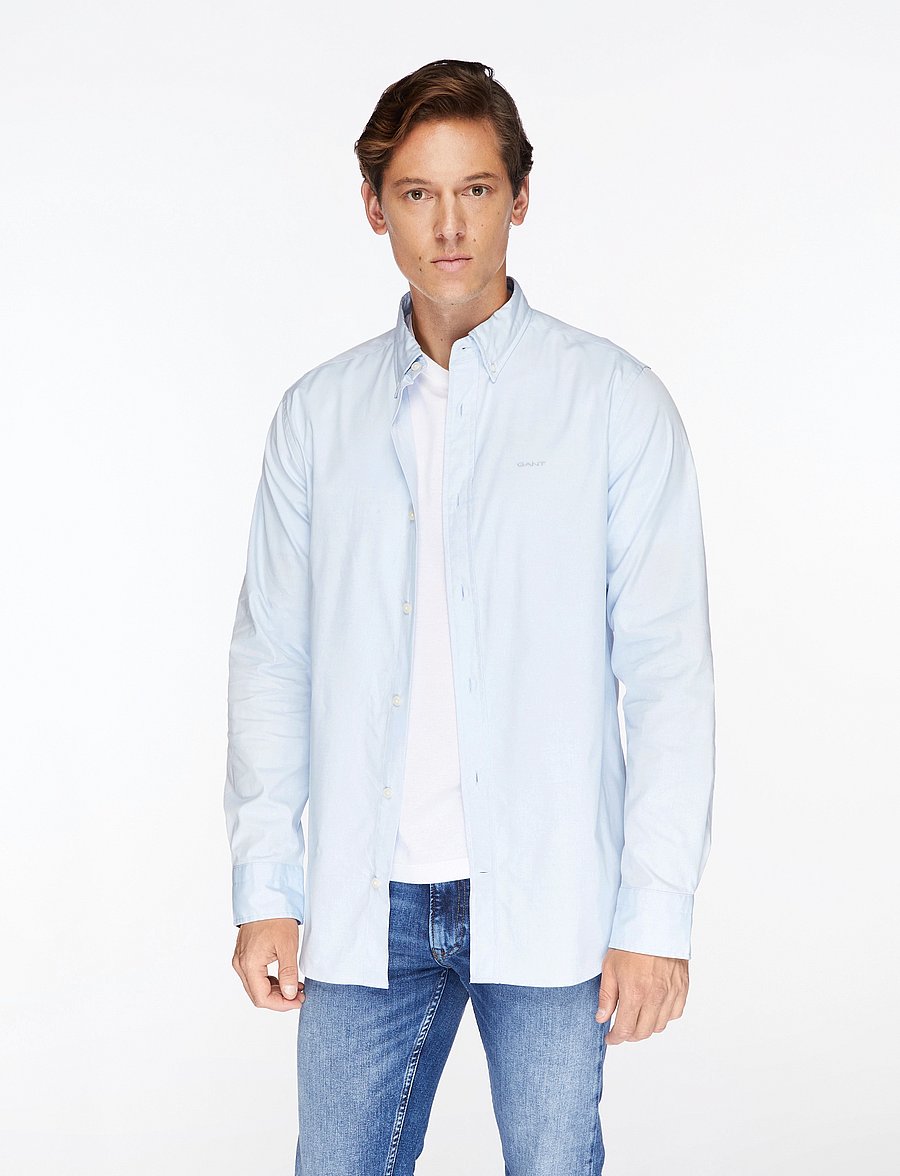 Gant - REG PINPOINT OXFORD SHIRT - oxford skjorter - light blue - 0