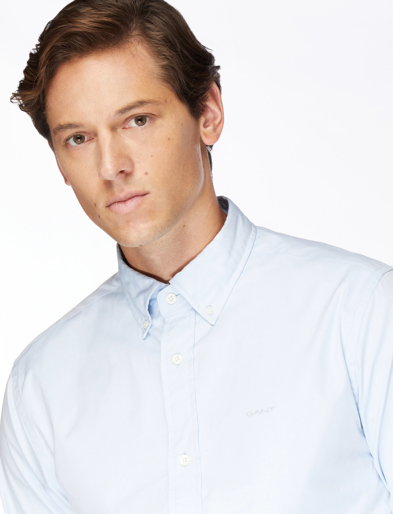 GANT - REG PINPOINT OXFORD SHIRT - basic skjortor - light blue - 5