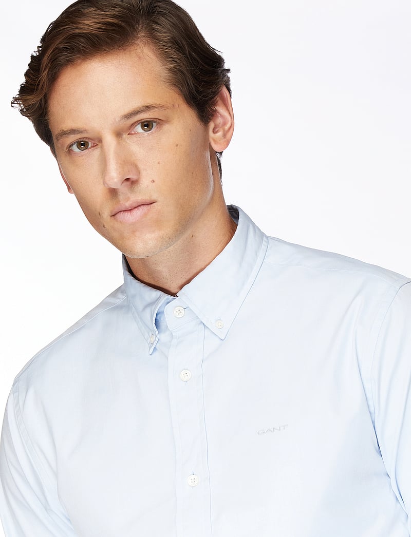 GANT - REG PINPOINT OXFORD SHIRT - basic skjortor - light blue - 5