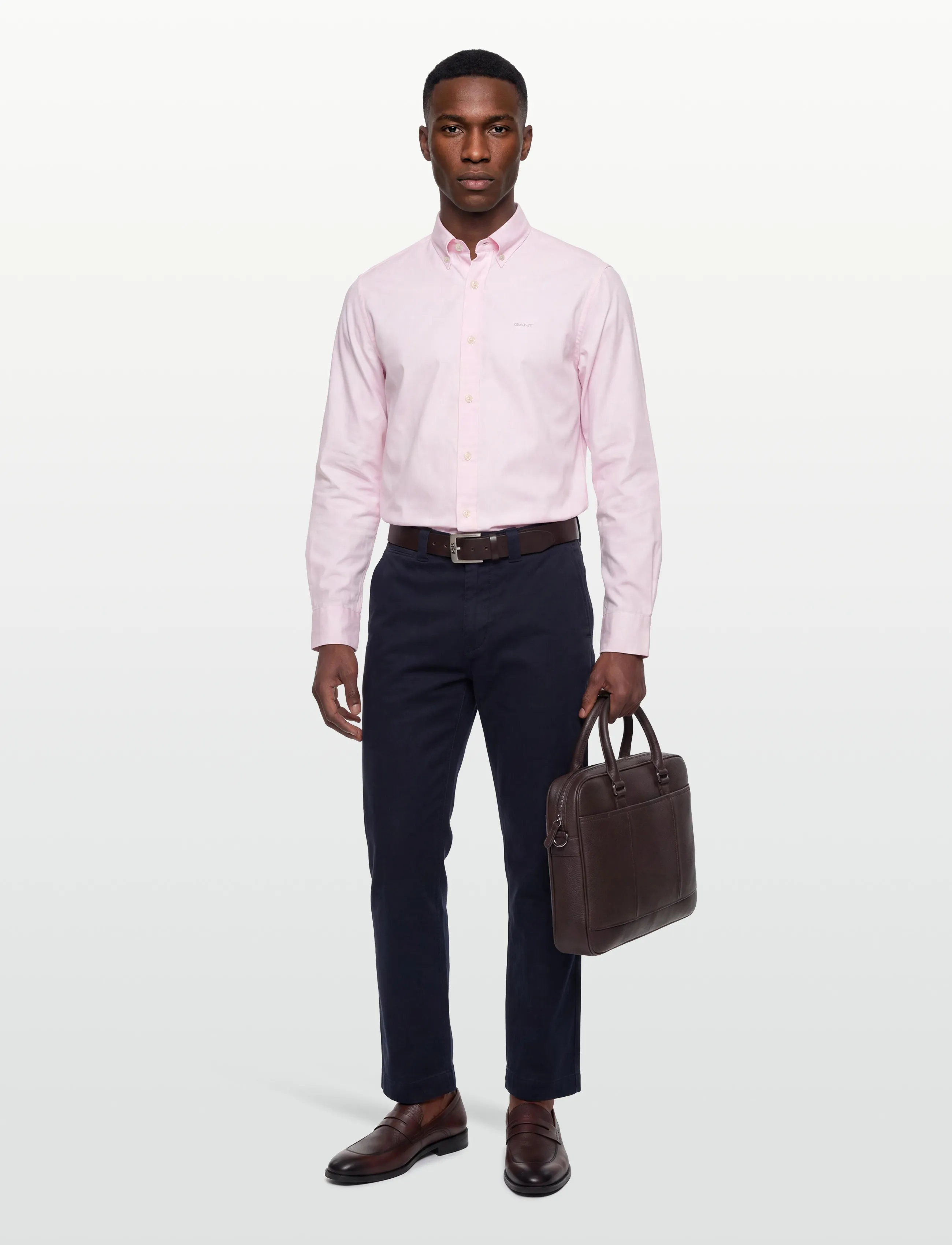 Gant REG PINPOINT OXFORD SHIRT - Skjortor - LIGHT PINK / pink/rose