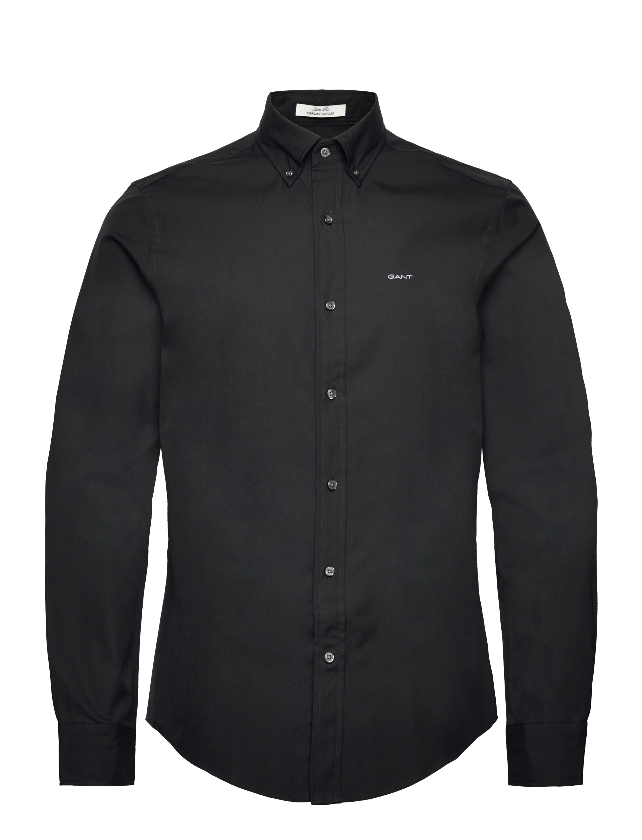Gant SLIM PINPOINT OXFORD SHIRT - Särgid - BLACK / black