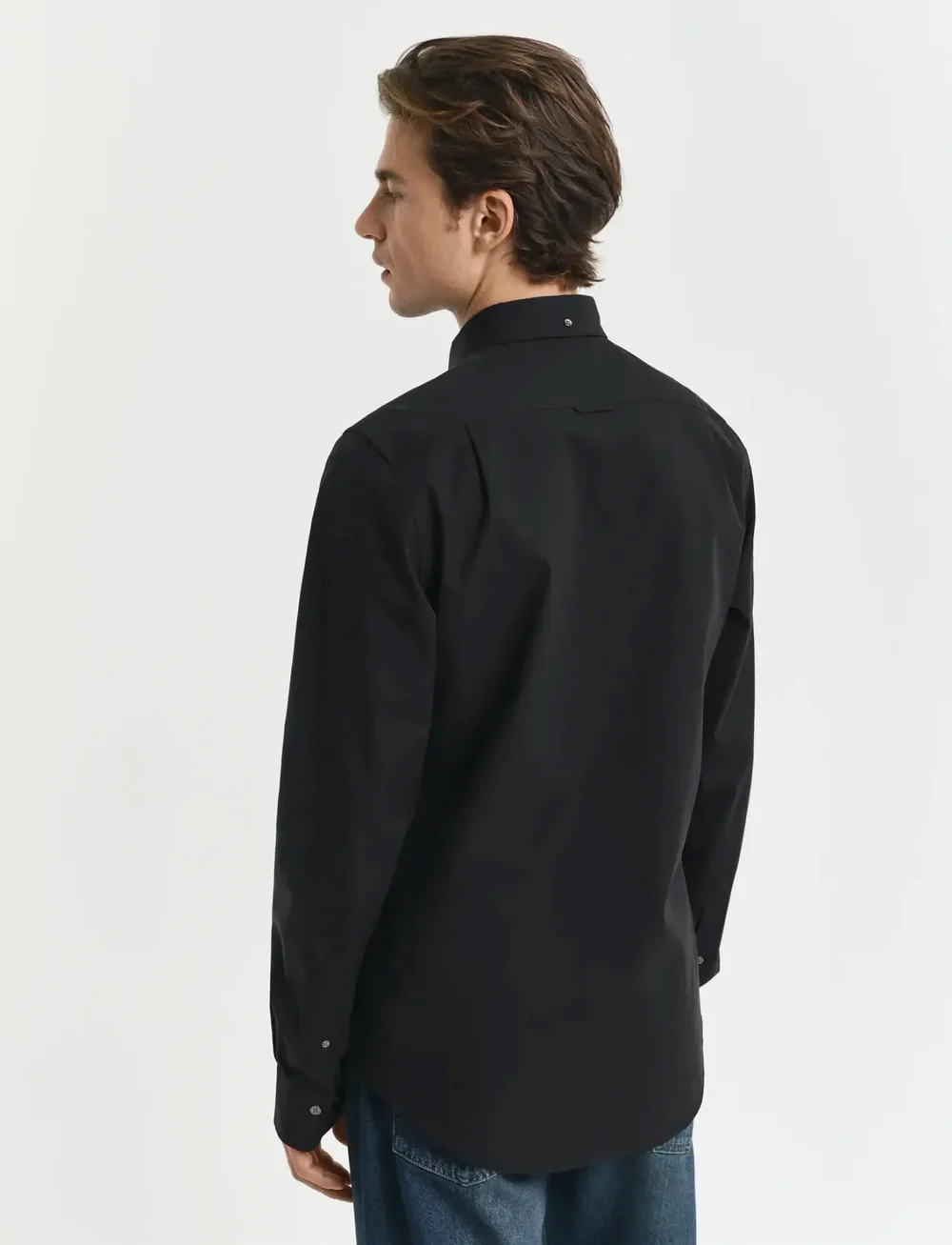 GANT - SLIM PINPOINT OXFORD SHIRT - basic shirts - black - 3