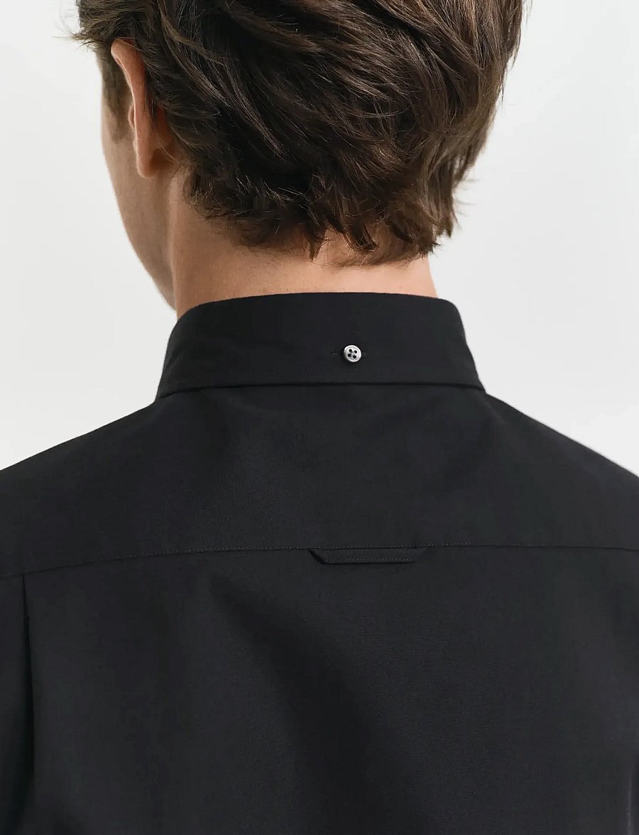 Gant - SLIM PINPOINT OXFORD SHIRT - chemises oxford - black - 4