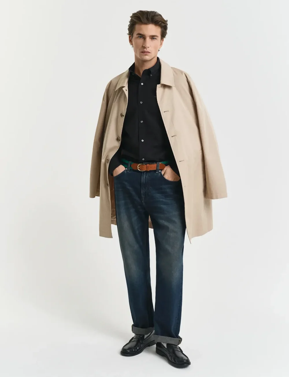 GANT - SLIM PINPOINT OXFORD SHIRT - basic shirts - black - 5
