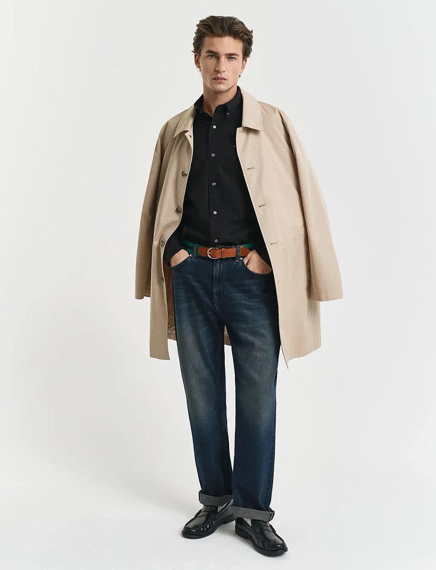 Gant - SLIM PINPOINT OXFORD SHIRT - chemises oxford - black - 5