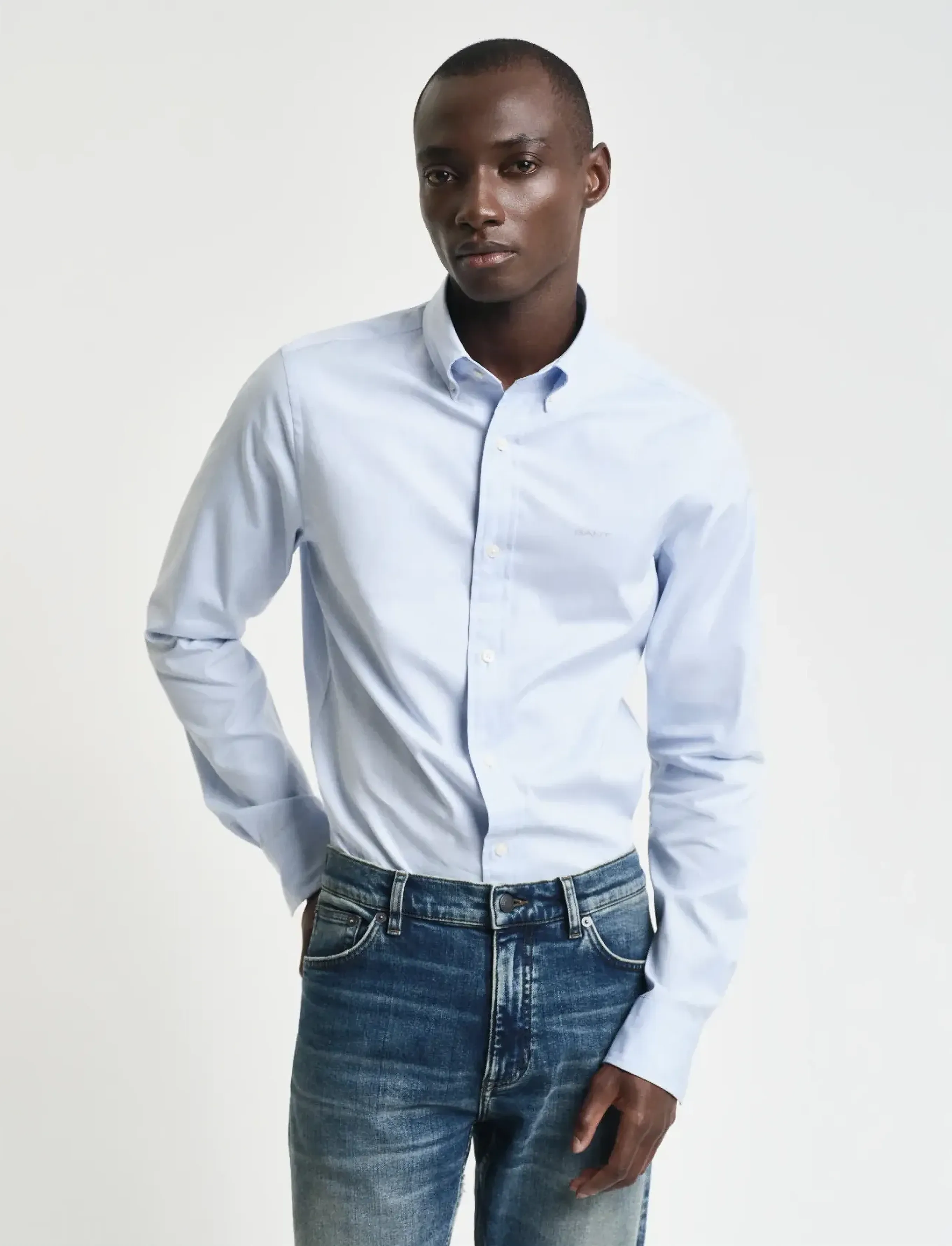 Gant SLIM PINPOINT OXFORD SHIRT - Skjorter - LIGHT BLUE / blue