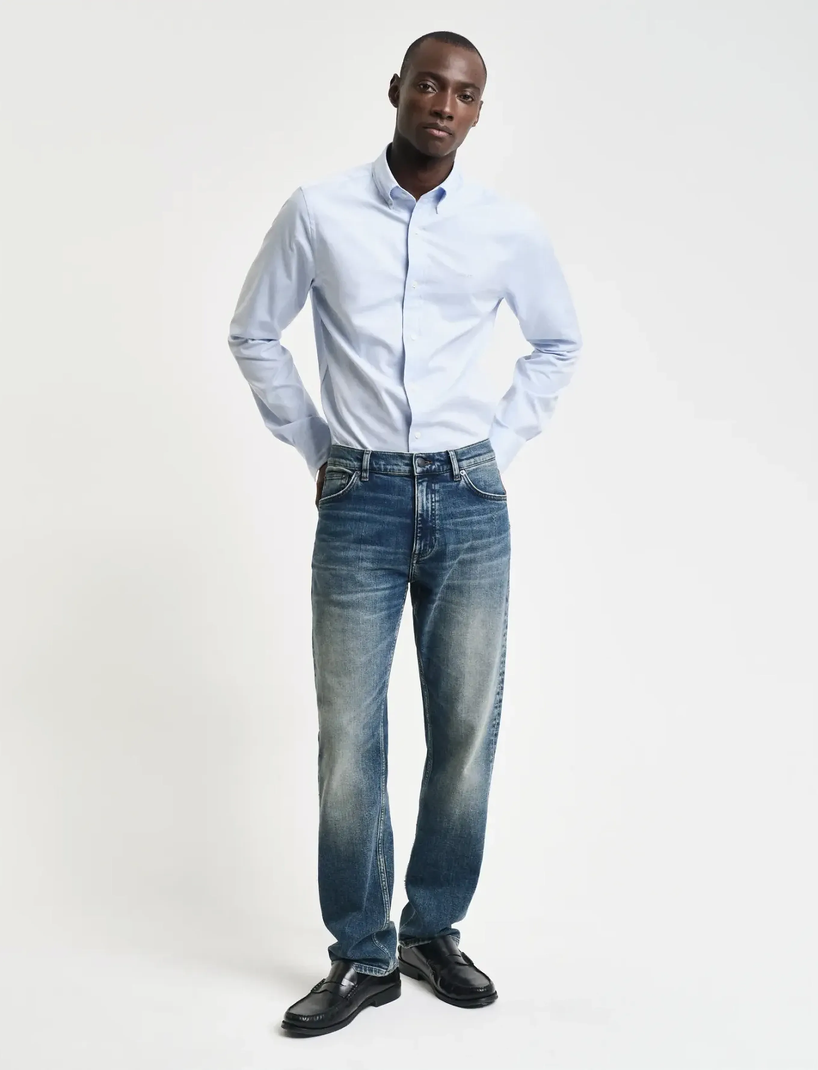 Gant - SLIM PINPOINT OXFORD SHIRT - oxford-hemden - light blue - 5