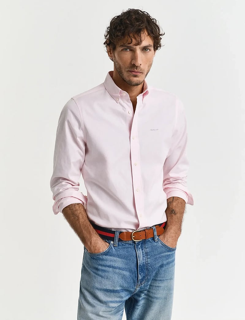 GANT - SLIM PINPOINT OXFORD SHIRT - basic skjorter - light pink - 0