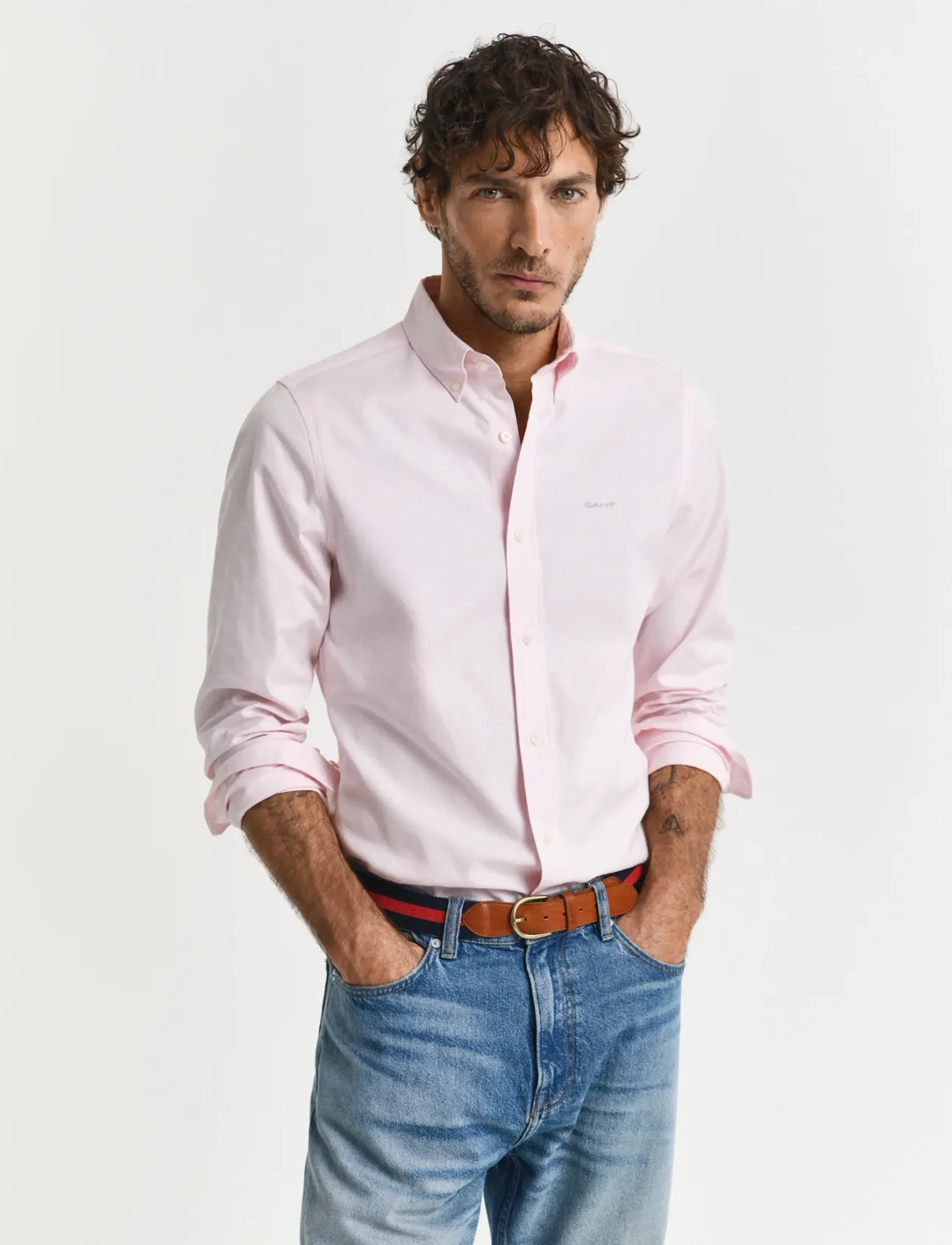 Gant SLIM PINPOINT OXFORD SHIRT - Skjorter - LIGHT PINK / pink/rose