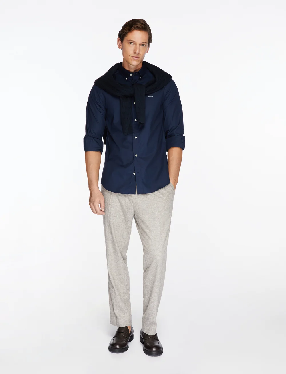 GANT - SLIM PINPOINT OXFORD SHIRT - basic-hemden - marine - 2