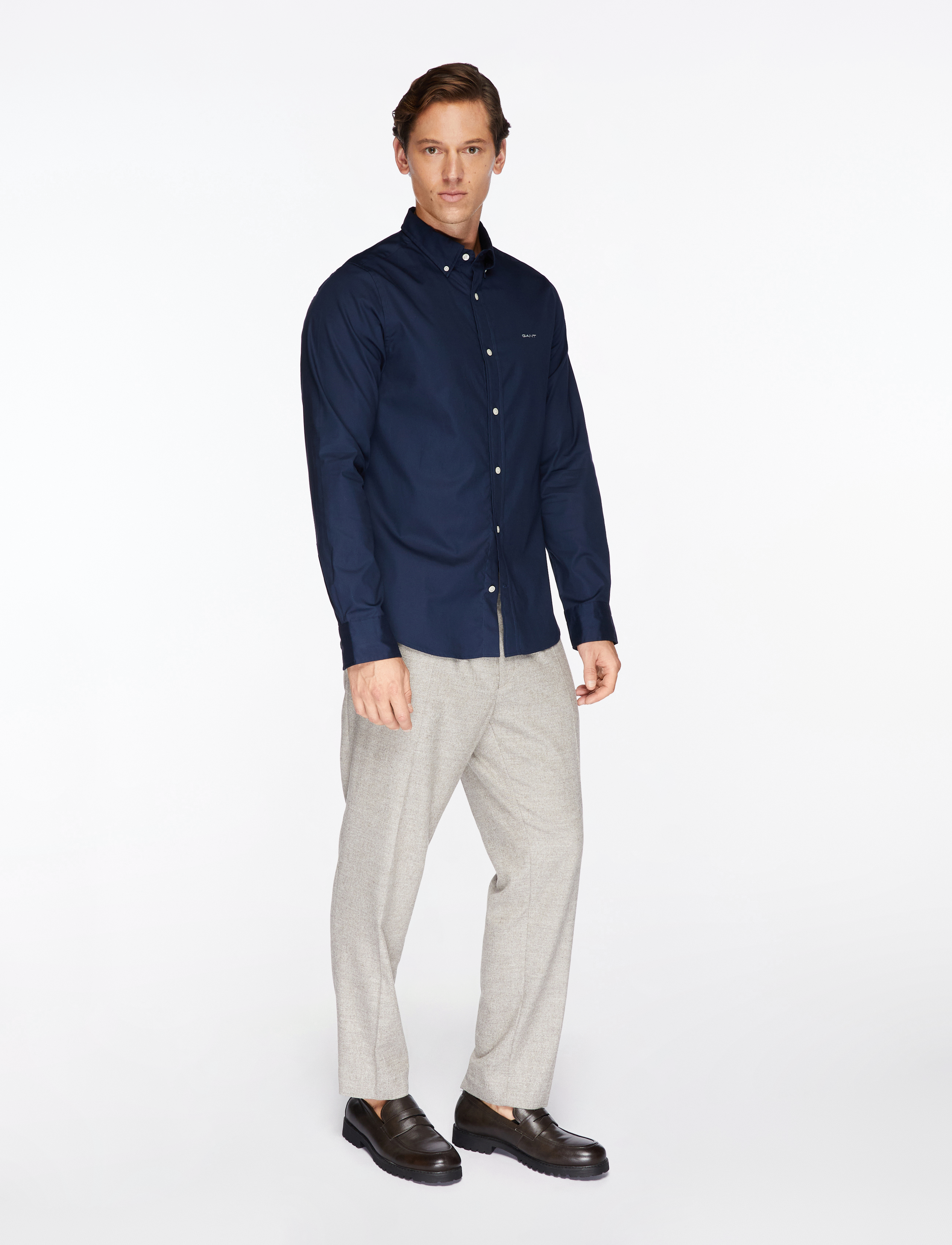 Gant - SLIM PINPOINT OXFORD SHIRT - oxford skjorter - marine - 3