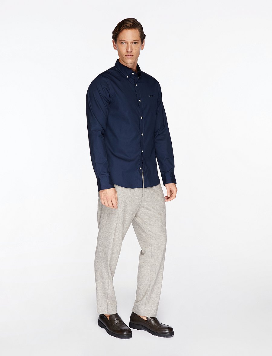 Gant - SLIM PINPOINT OXFORD SHIRT - oxford skjorter - marine - 3
