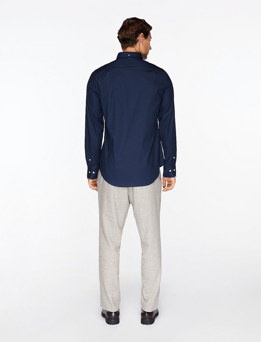 Gant - SLIM PINPOINT OXFORD SHIRT - oxford skjorter - marine - 4
