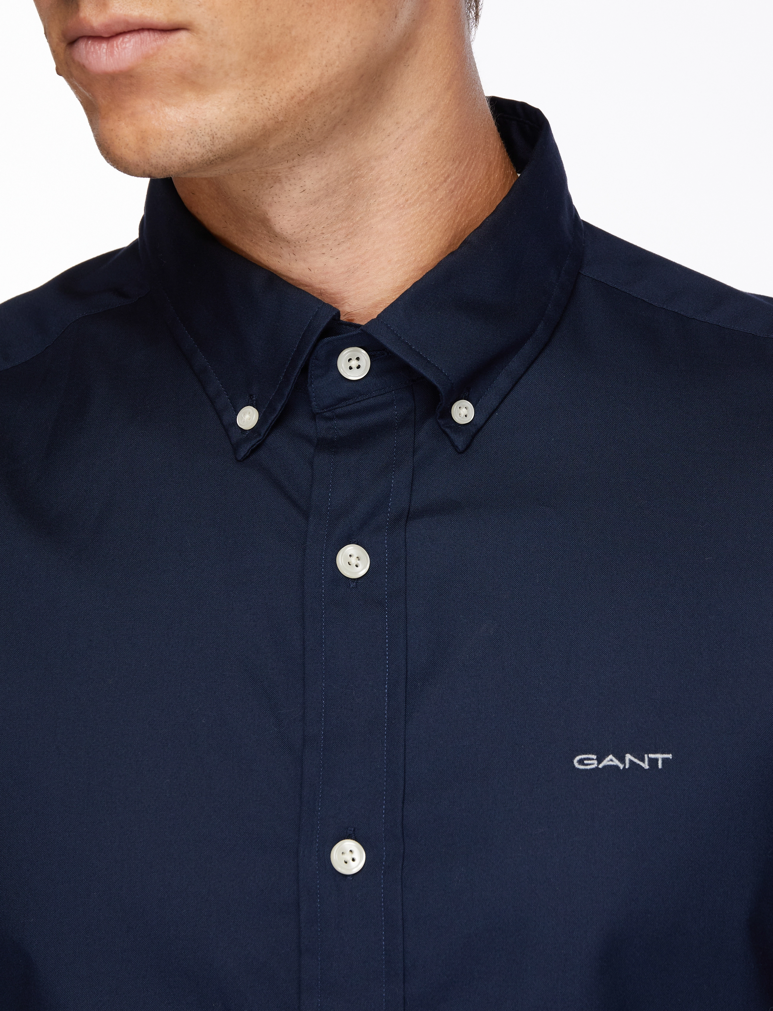 Gant - SLIM PINPOINT OXFORD SHIRT - oxford skjorter - marine - 5