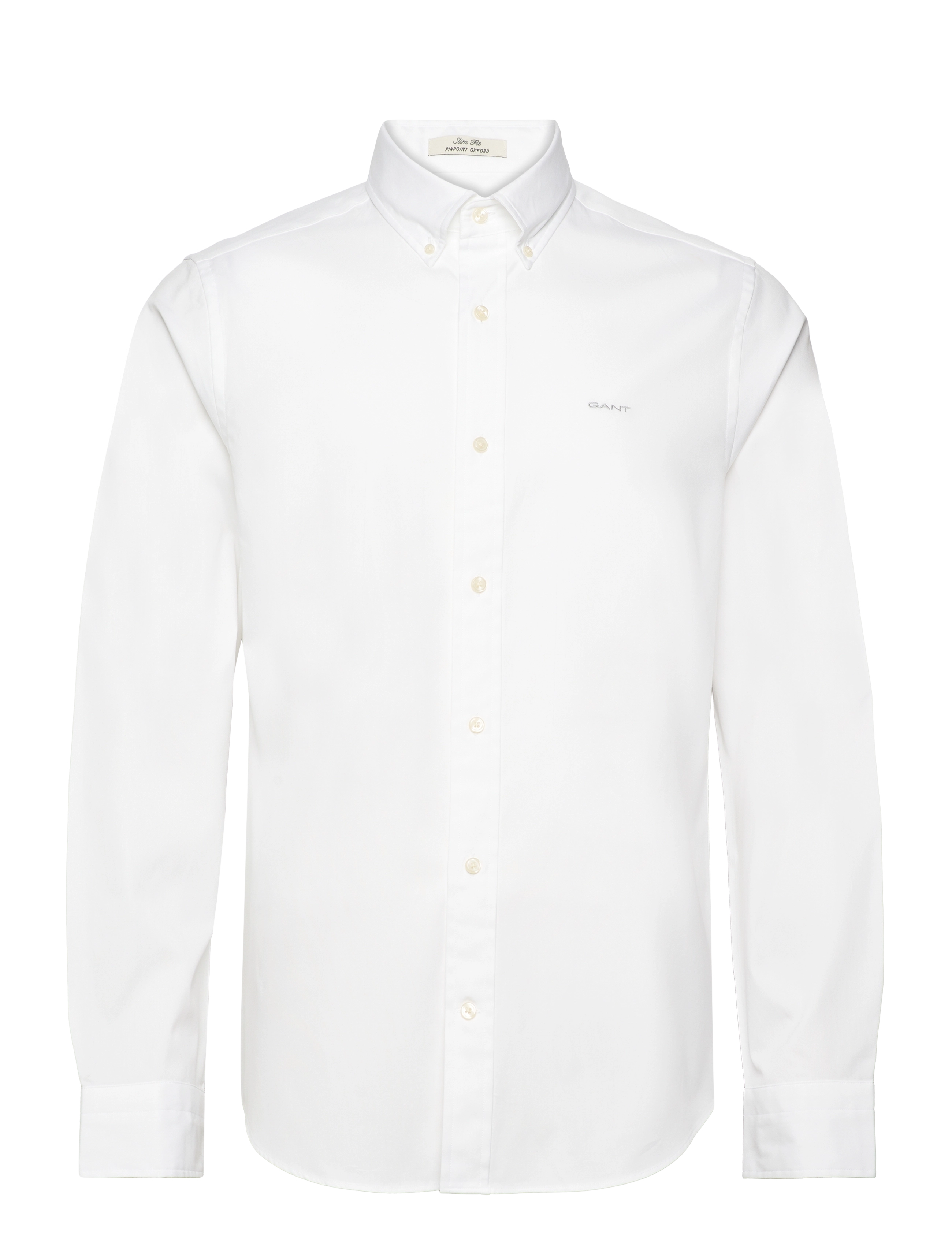 Gant SLIM PINPOINT OXFORD SHIRT - Särgid - WHITE / white