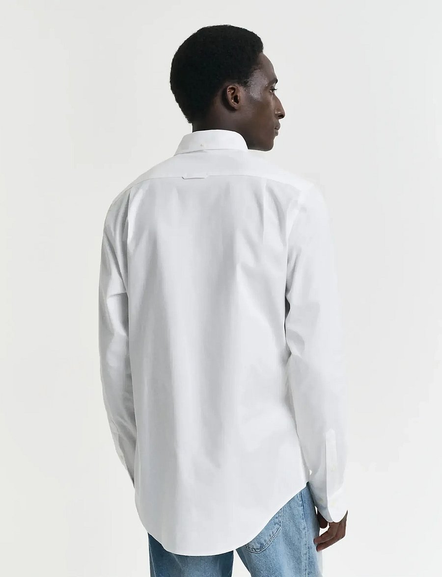 Gant - SLIM PINPOINT OXFORD SHIRT - oxford skjorter - white - 3