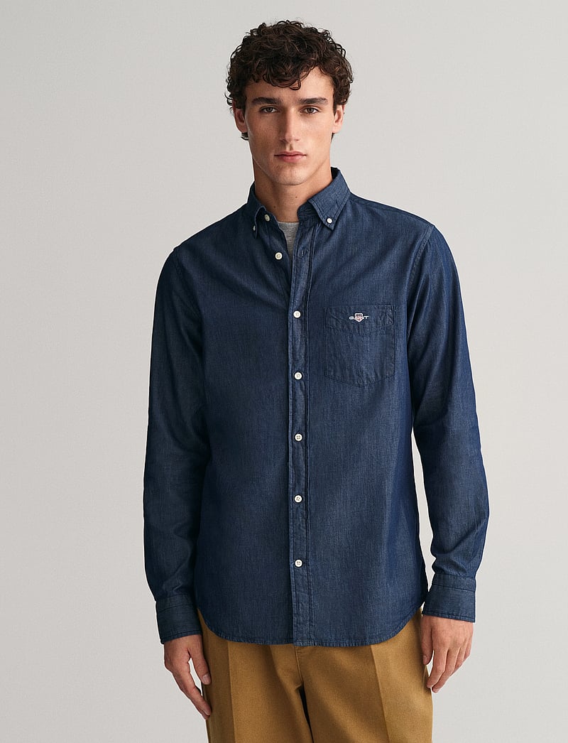 GANT - REG INDIGO BD - basic skjortor - dark indigo - 0