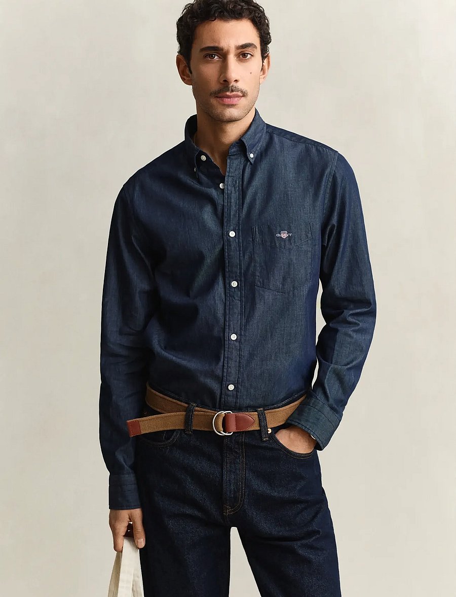Gant - REG INDIGO BD - jeanshemden - dark indigo - 0