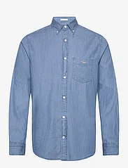 GANT - REG INDIGO BD - casual skjortor - semi light blue - 0