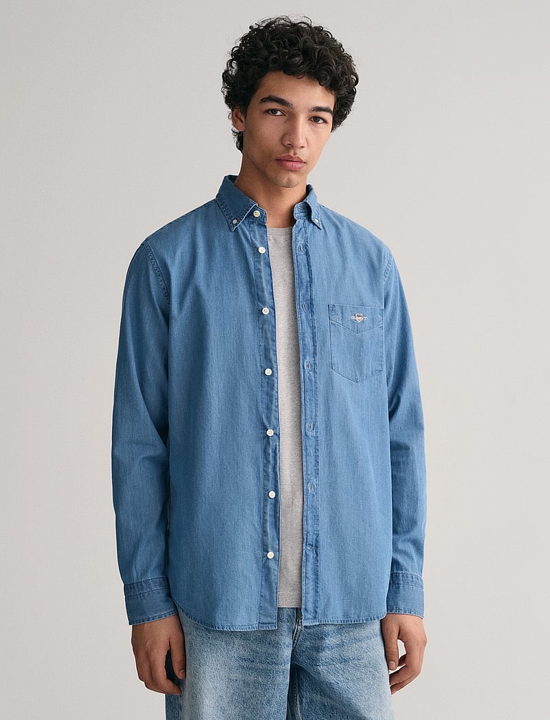 GANT - REG INDIGO BD - basic-hemden - semi light blue - 0