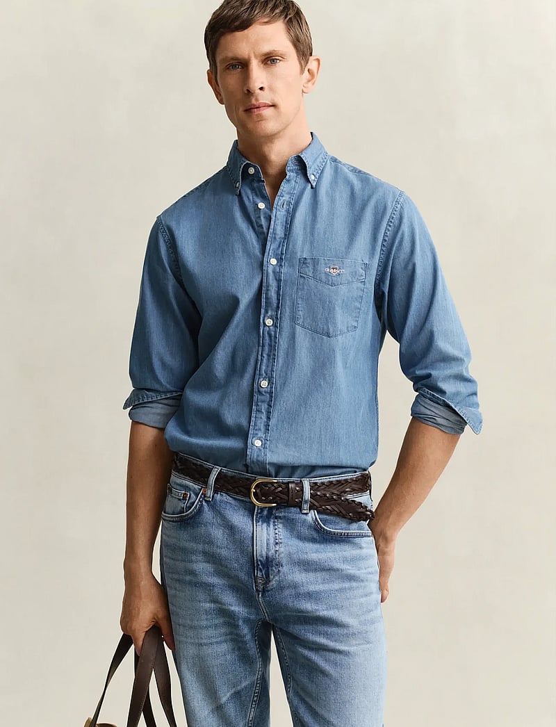 GANT - REG INDIGO BD - jeanshemden - semi light blue - 0