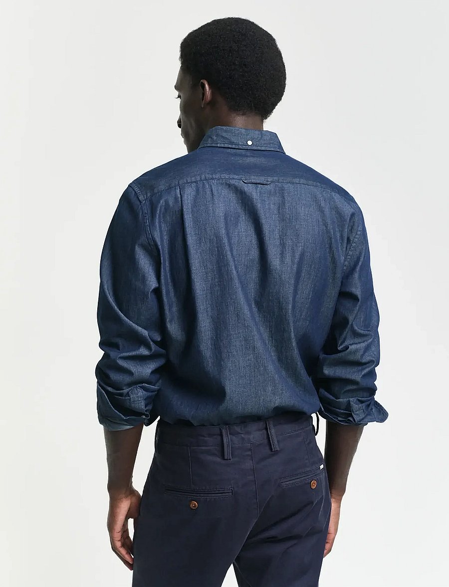 Gant - SLIM INDIGO BD - denimskjorter - dark indigo - 3