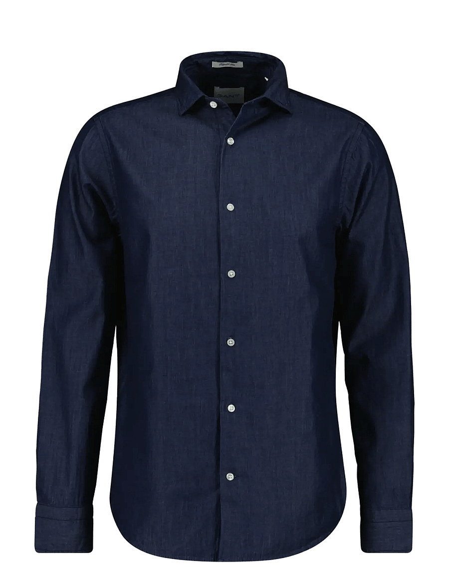 Gant - REG INDIGO TWILL SHIRT - jeanshemden - dark indigo - 0
