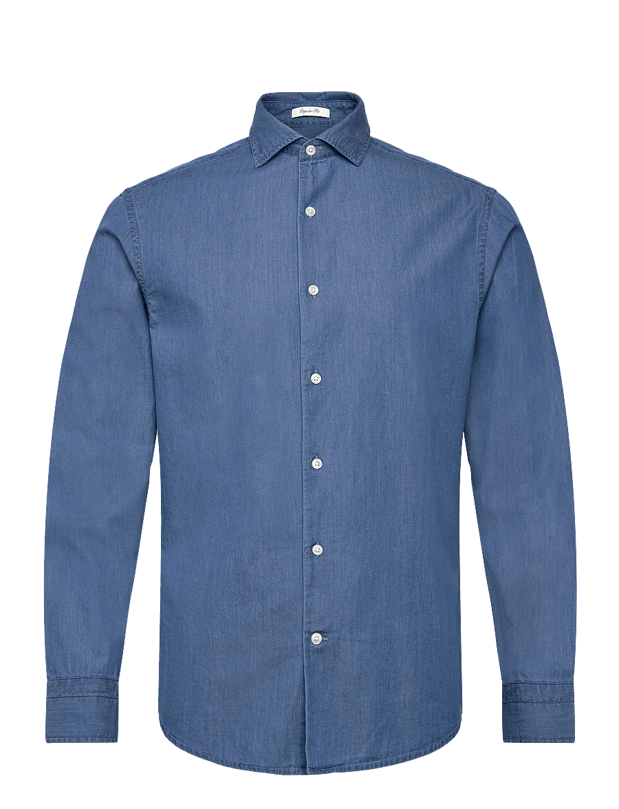 Gant - REG INDIGO TWILL SHIRT - casual shirts - semi light blue - 1