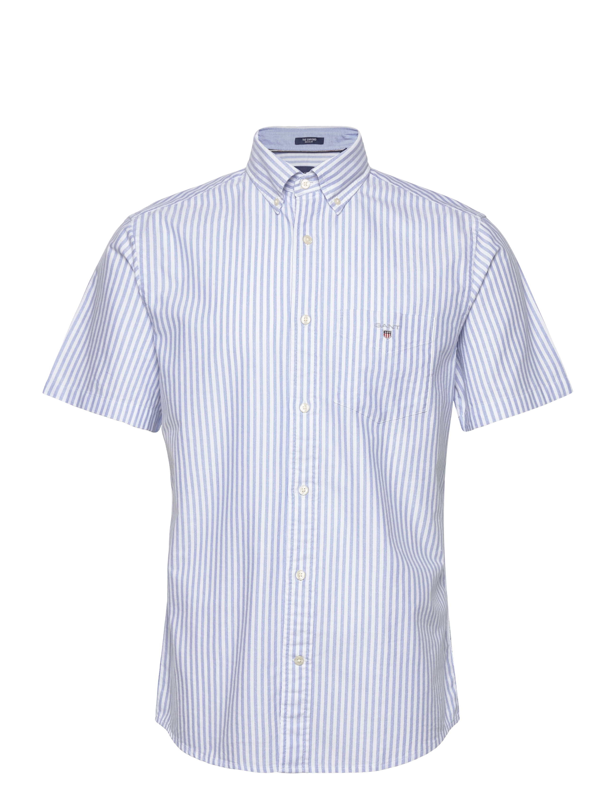 REG OXF STRIPE O.SHIELD SS SHIRT - CAPRI BLUE