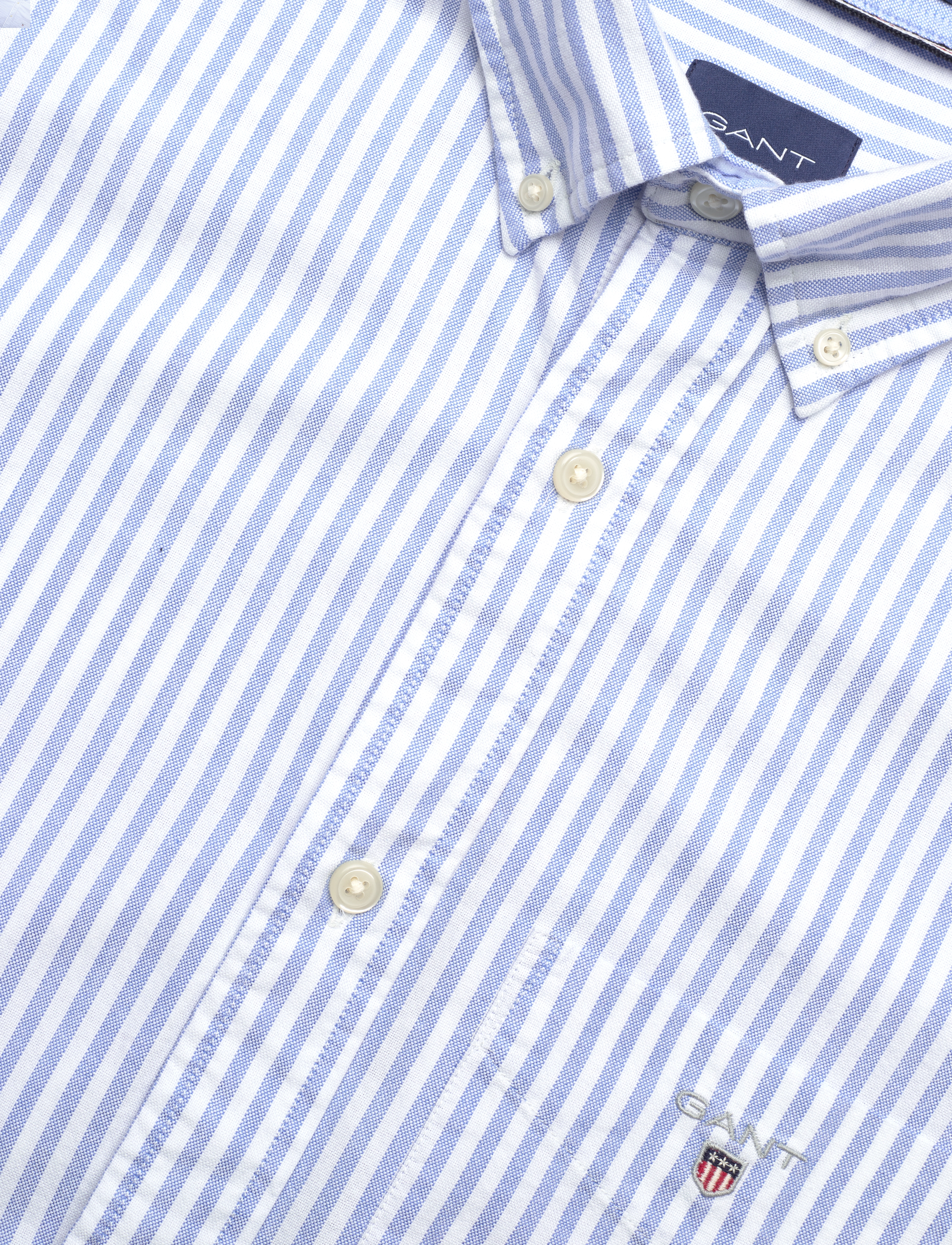 Gant - REG OXF STRIPE O.SHIELD SS SHIRT - oxford skjorter - capri blue - 3