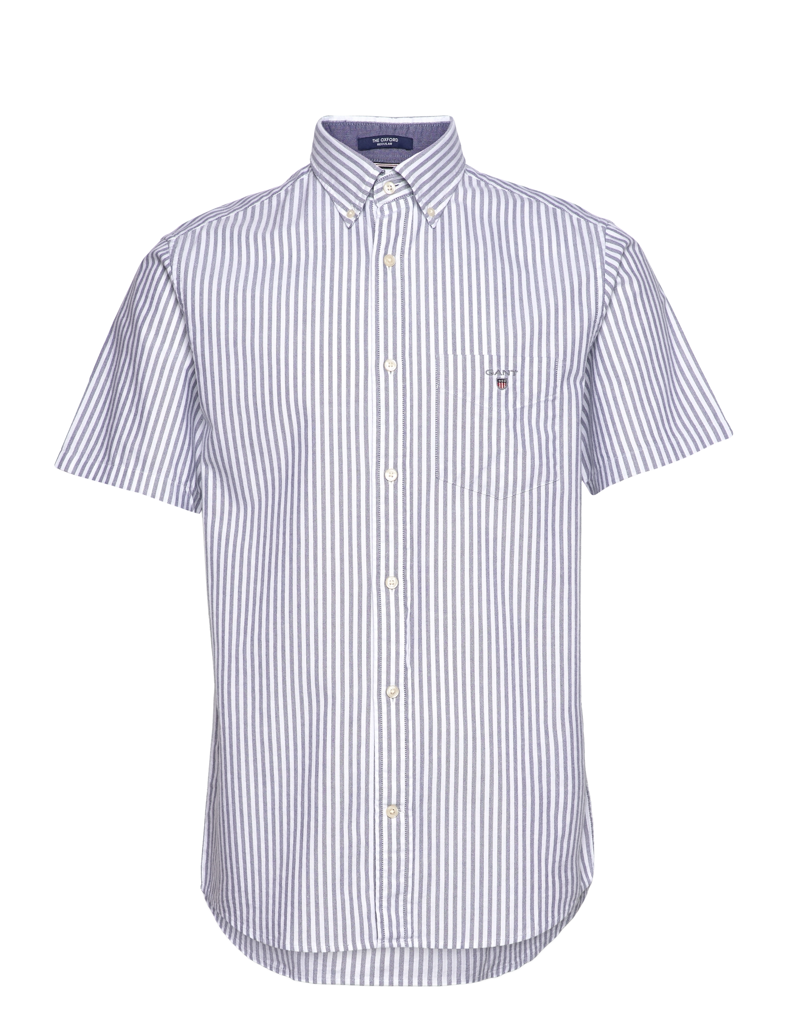 Gant REG OXF STRIPE O.SHIELD SS SHIRT - Skjortor - EVENING BLUE / blue