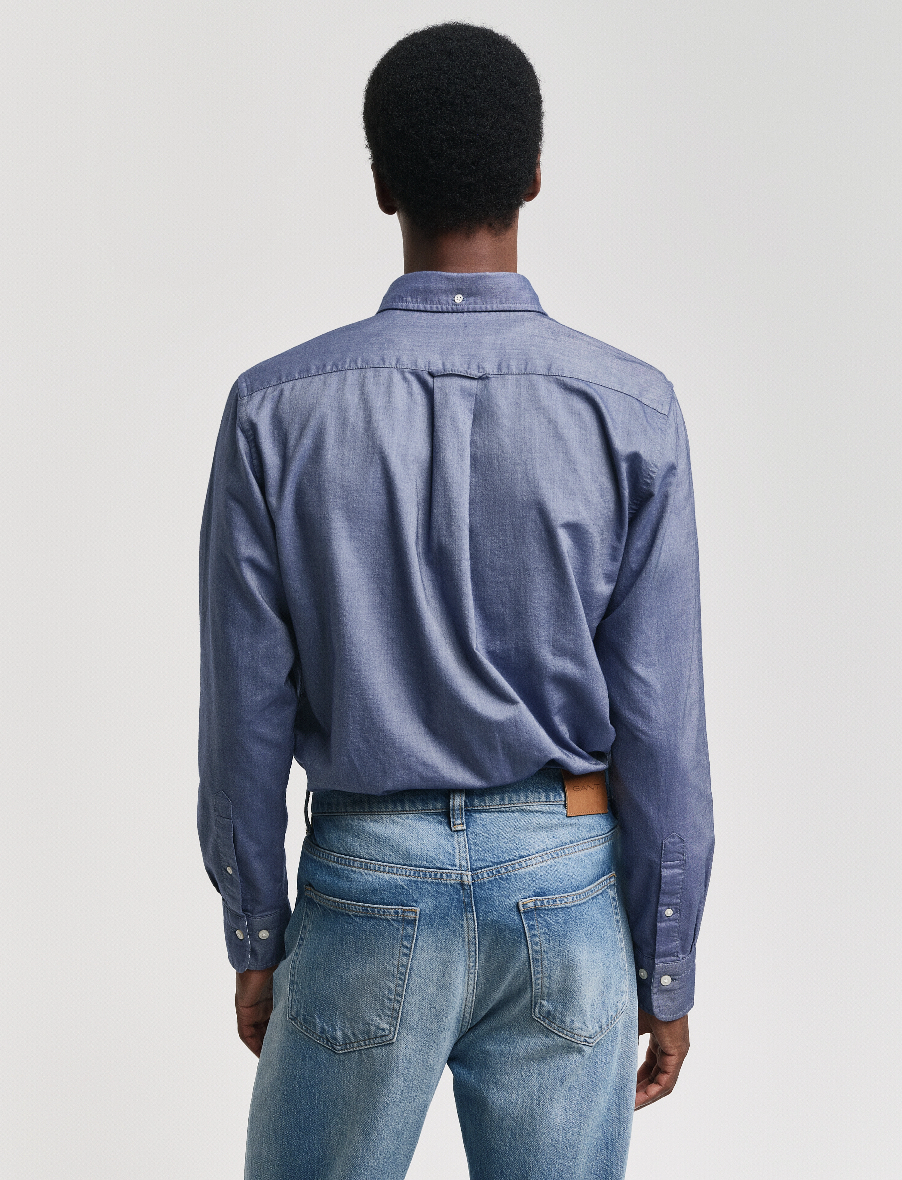 GANT - O1. HEATHER OXFORD CHECK REG BD - evening blue - 3