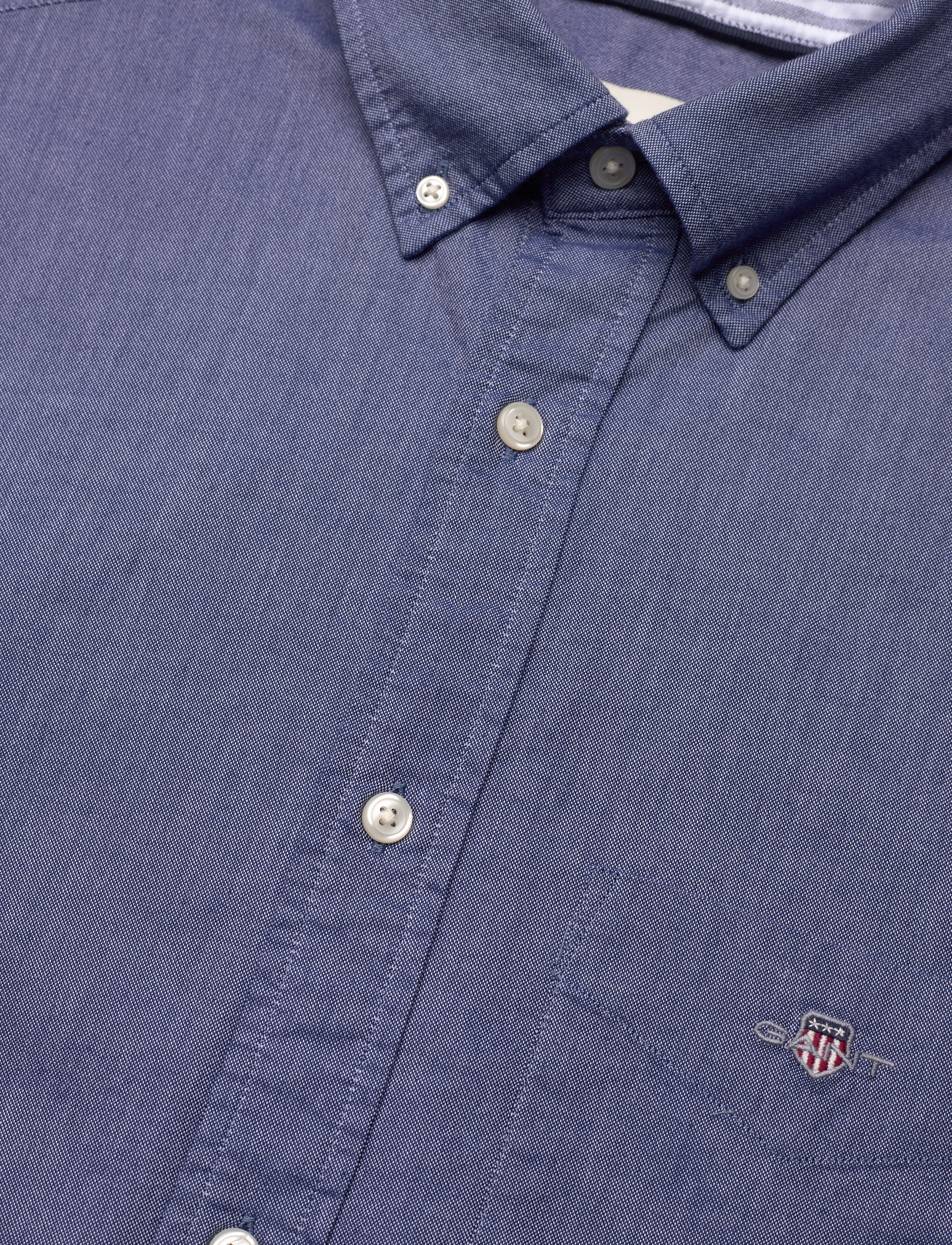 GANT - O1. HEATHER OXFORD CHECK REG BD - evening blue - 5