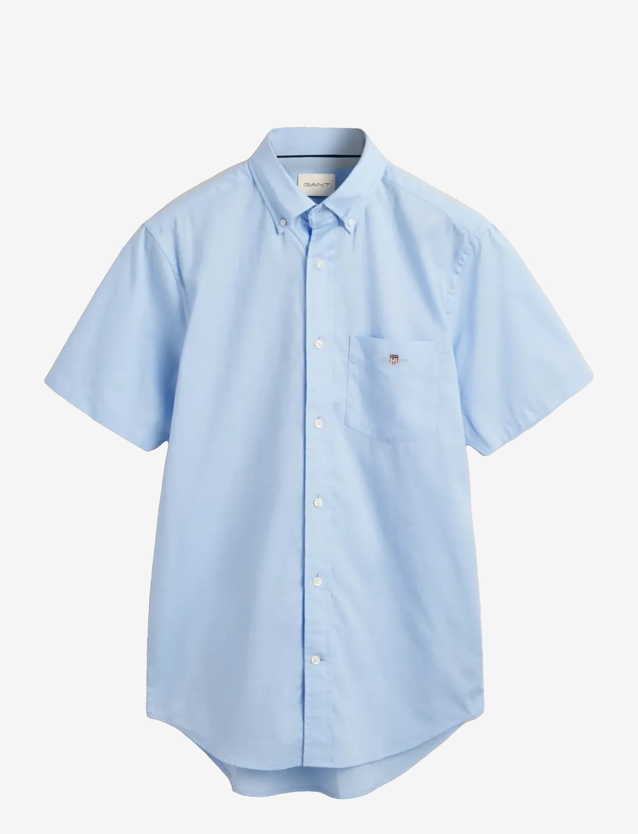 GANT - REG POPLIN A.SHIELD SS SHIRT - short-sleeved shirts - capri blue - 1
