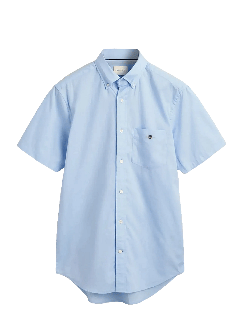 GANT - REG POPLIN A.SHIELD SS SHIRT - short-sleeved shirts - capri blue - 1