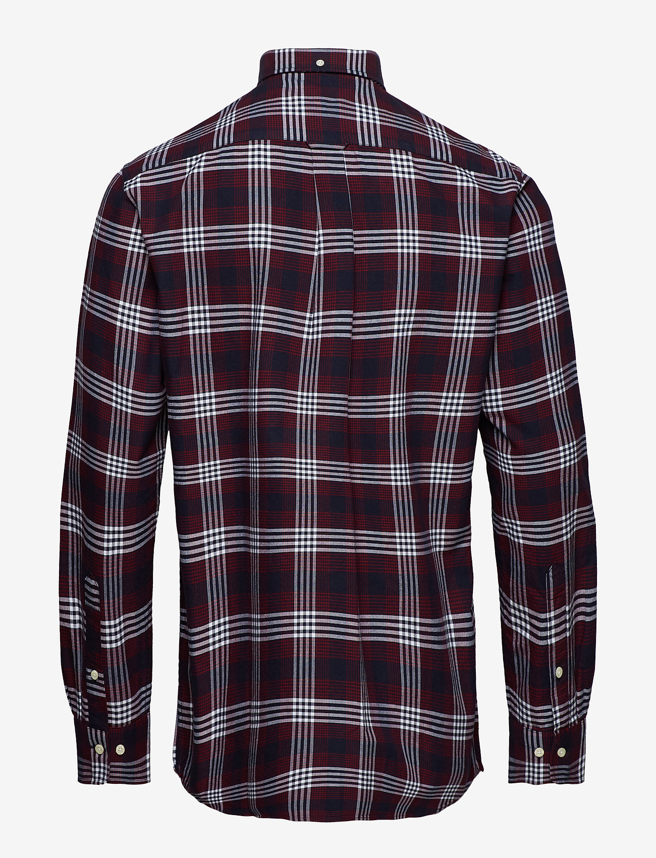 GANT - R2. HEAVY OXFORD CHECK REG BD - mahogny red - 1