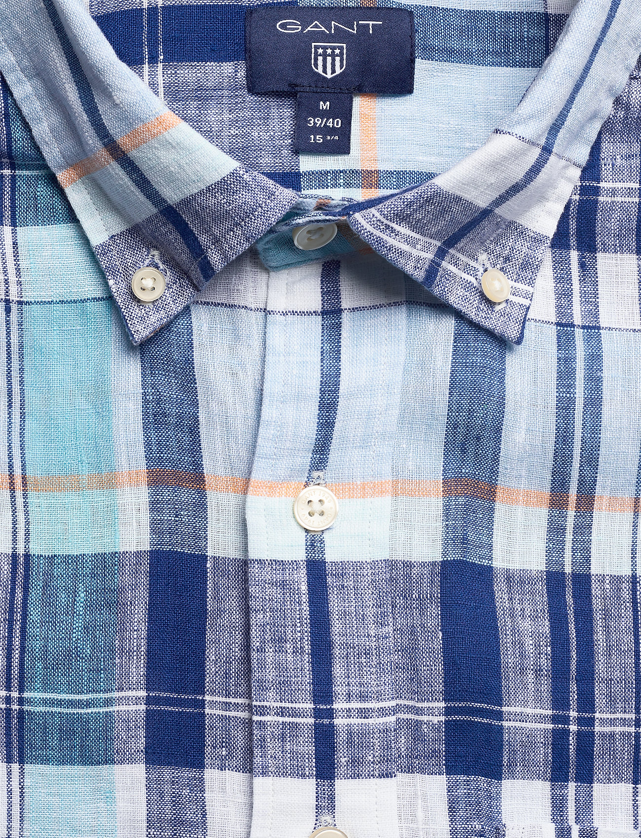 GANT - O2. LINEN MADRAS REG BD - topaz blue - 2