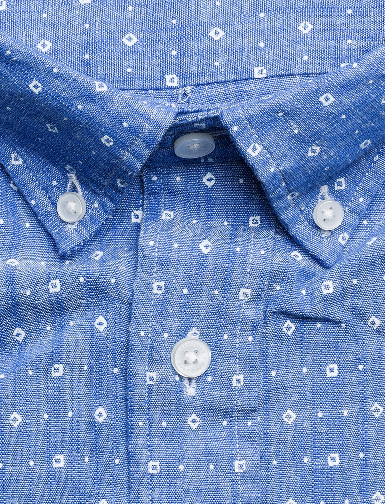 GANT - O2. LINEN MINI ROMBUS PRINT REG BD - pacific blue - 2