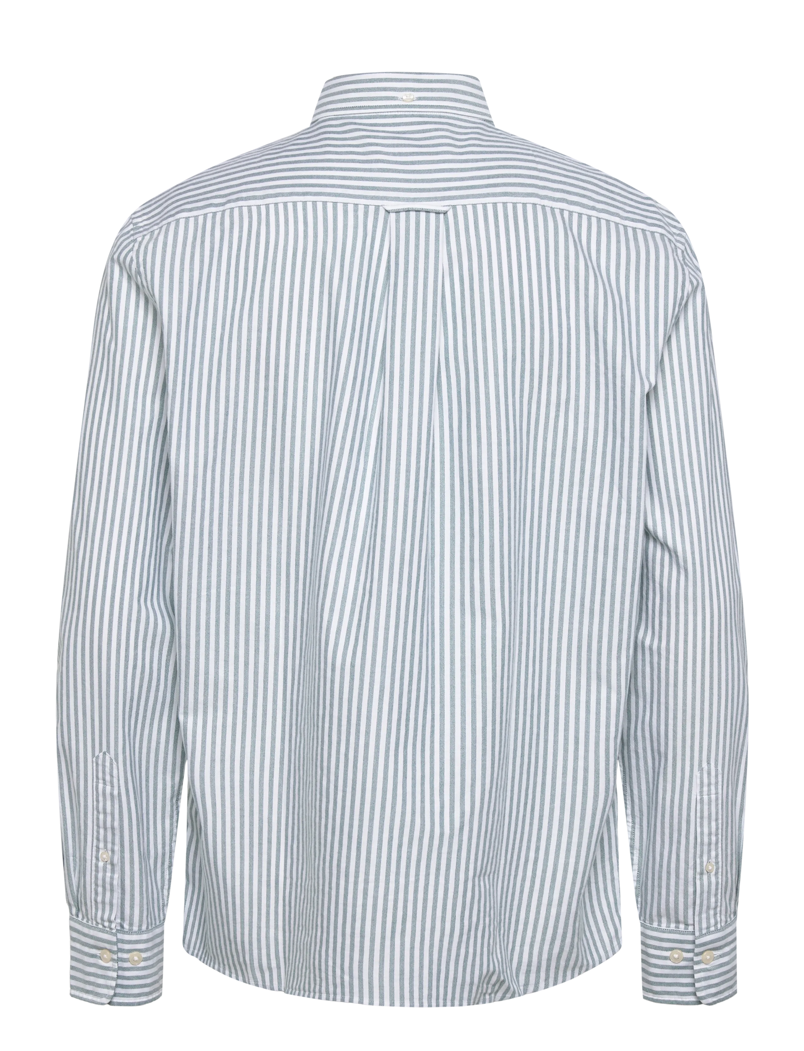 Gant - Regular Oxford Shirt - stribede skjorter - deep forest green - 1