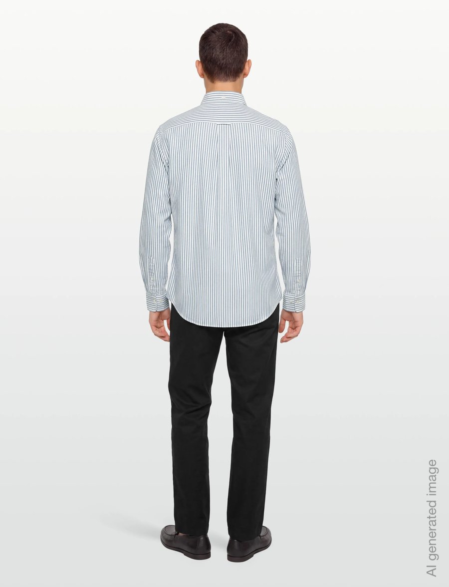 Gant - Regular Oxford Shirt - gestreifte hemden - deep forest green - 4