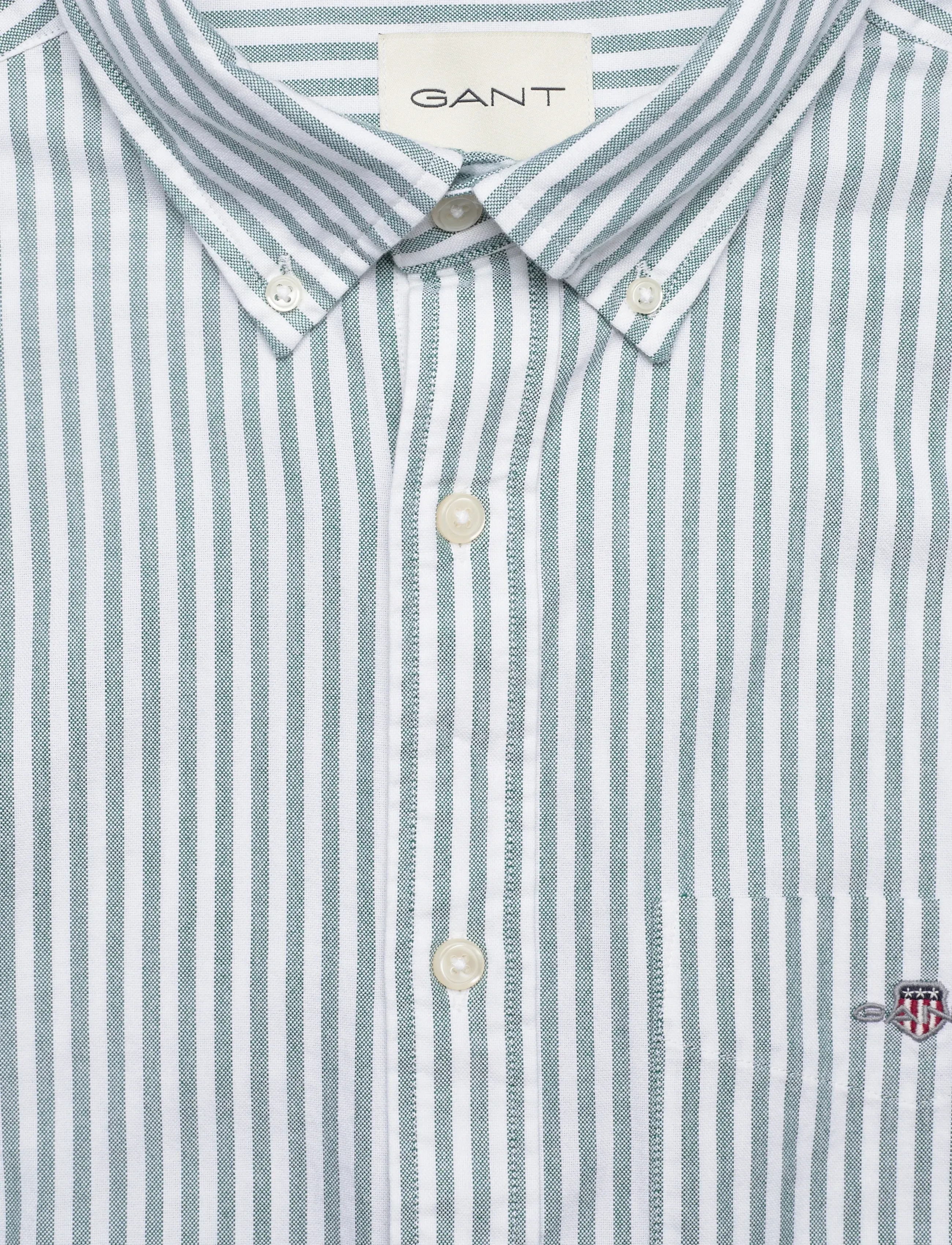 Gant - Regular Oxford Shirt - stribede skjorter - deep forest green - 2