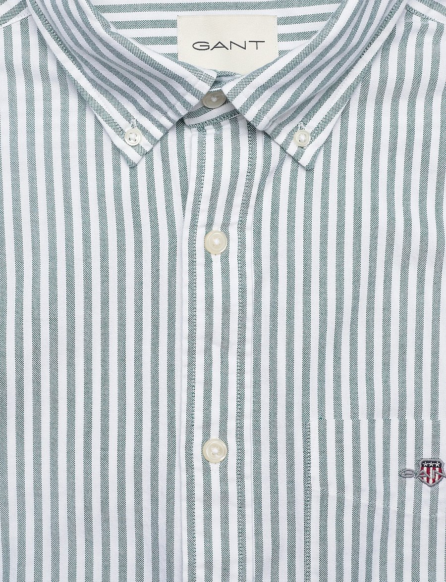 Gant - Regular Oxford Shirt - gestreifte hemden - deep forest green - 2