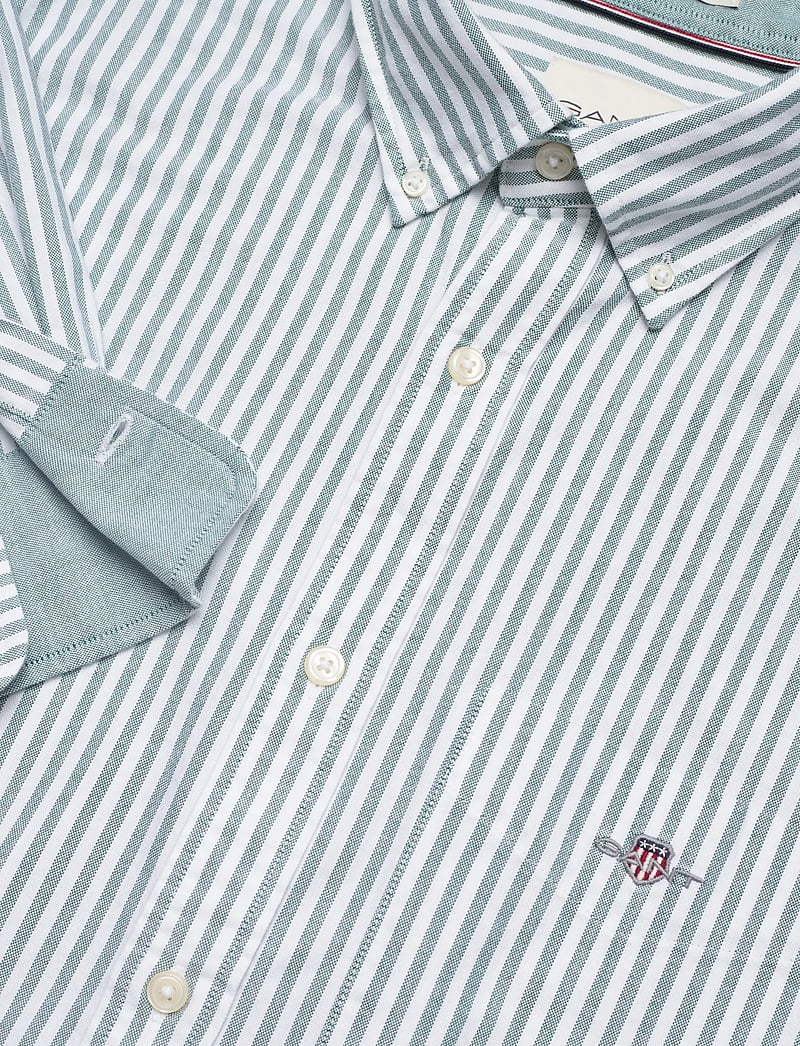 GANT - Regular Oxford Shirt - stribede skjorter - deep forest green - 3