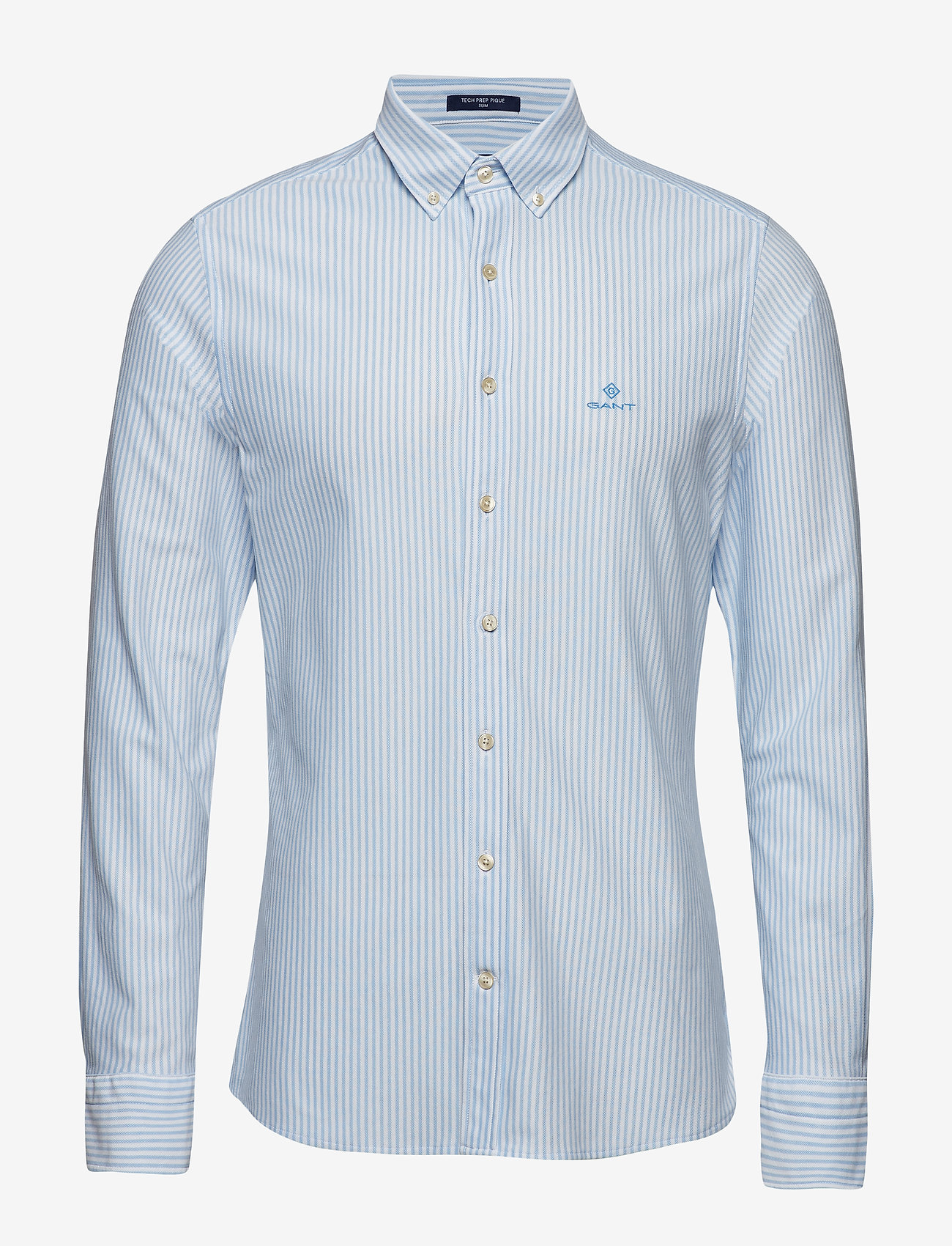 GANT - D1. TP PIQUE STRIPE SLIM BD - capri blue - 0