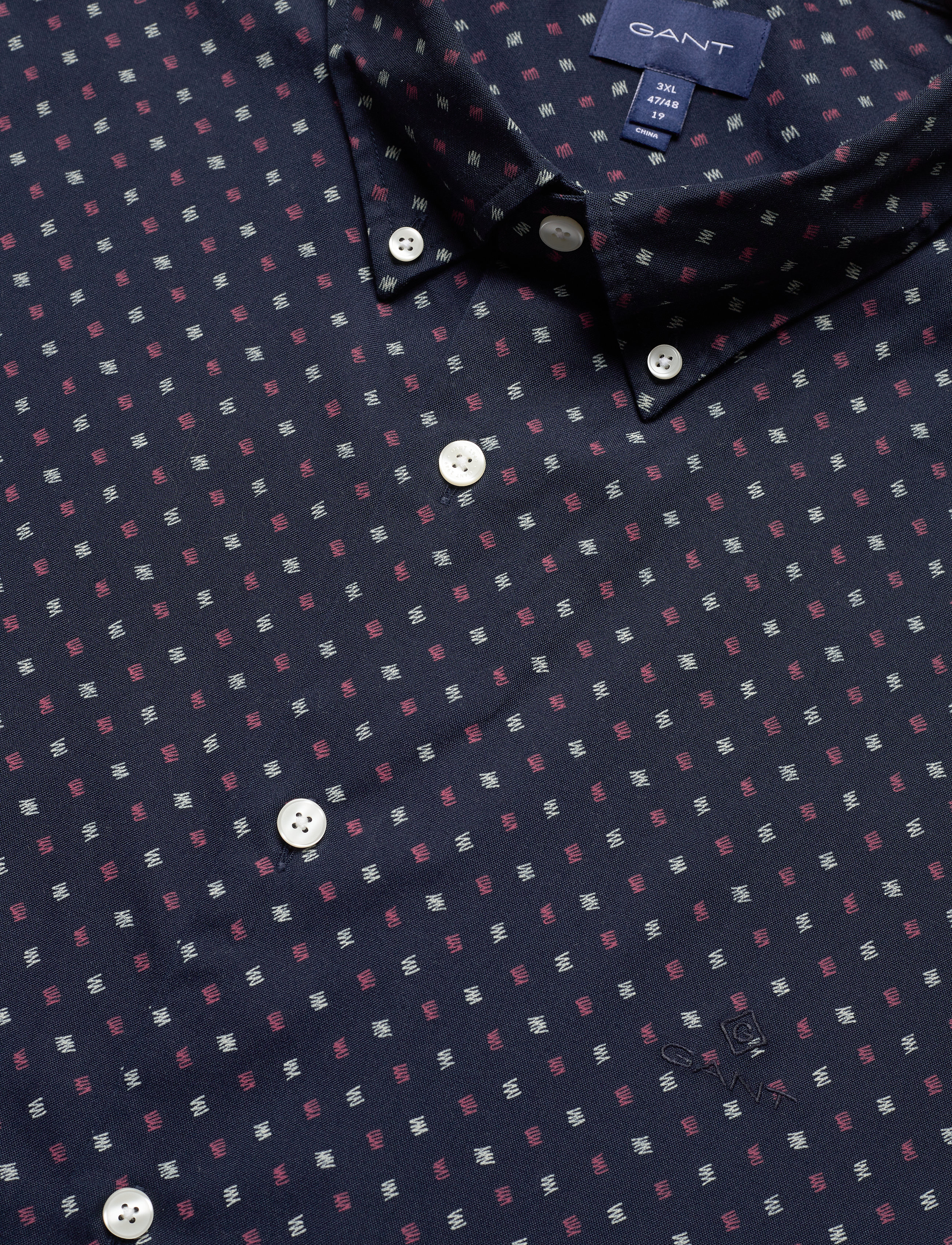 GANT - D1. MICRO SCRIBBLE PRINT REG BD - marine - 3