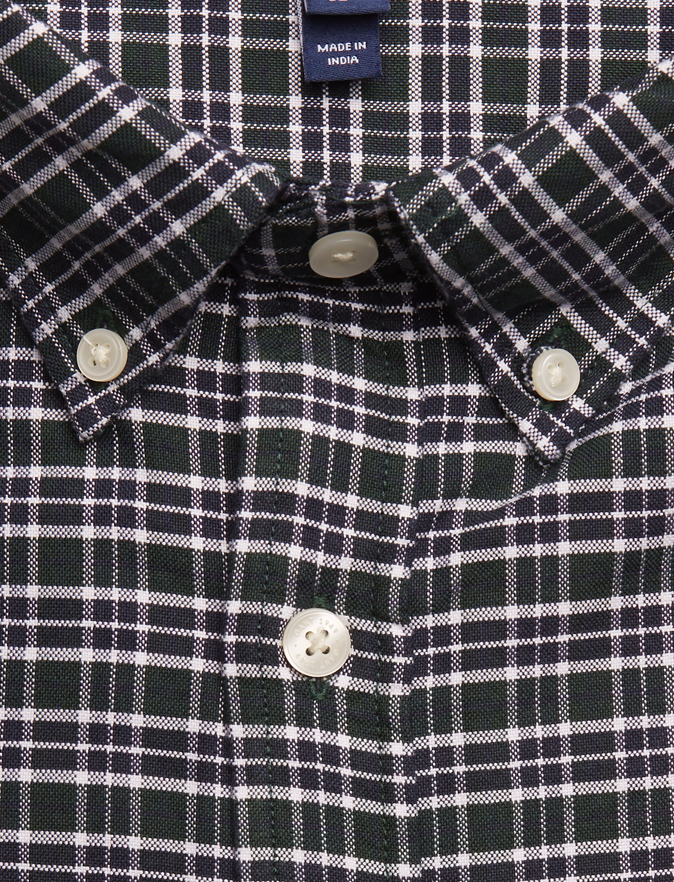 GANT - O1. TP B OXFORD FALL CHECK REG BD - tartan green - 2