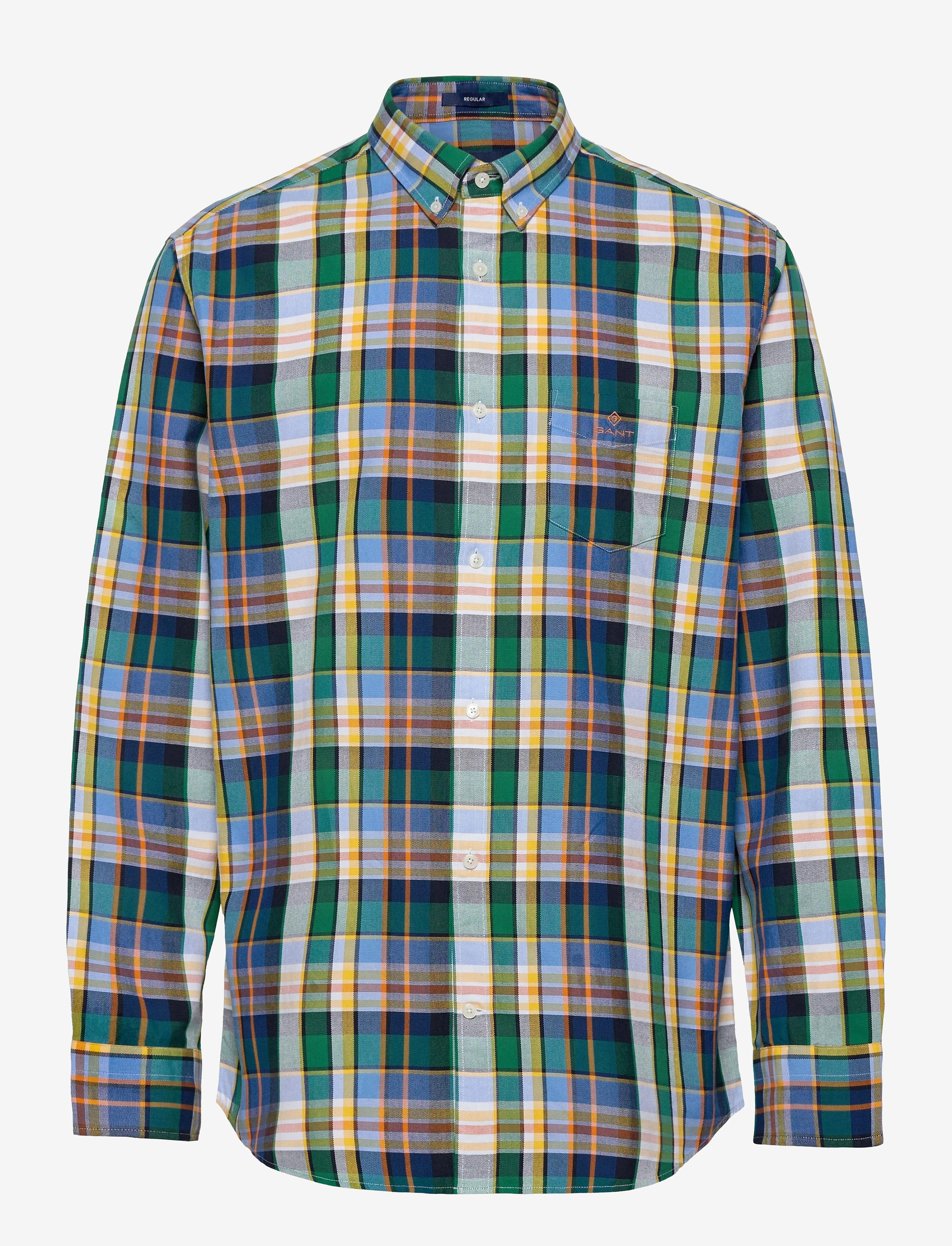 GANT - D1. OXFORD PLAID REG BD - pacific blue - 0